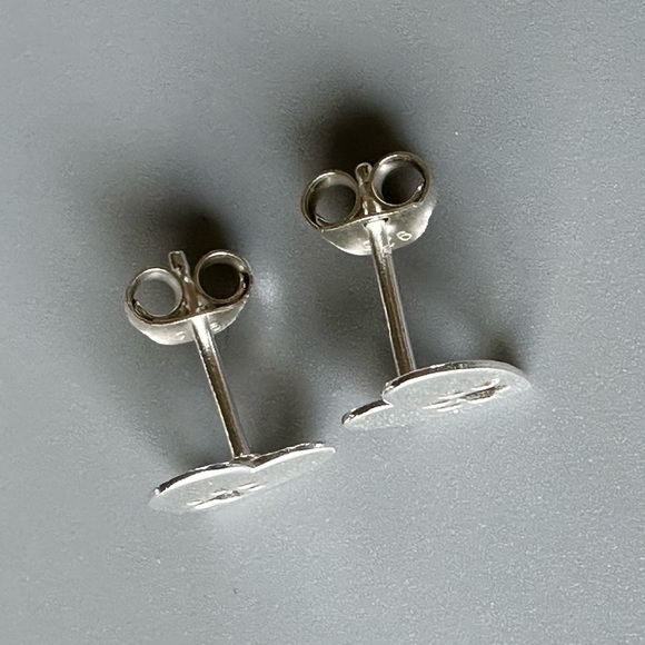 COPY - Sterling Silver Heart And Paw Print Simple Stud Earrings - Picture 7 of 7